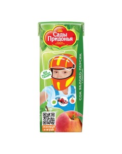 Сок детский Kids яблочно персиковый с 5 месяцев 200 мл Сады придонья
