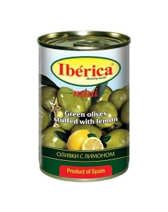 Оливки средние с лимоном 280 г Iberica