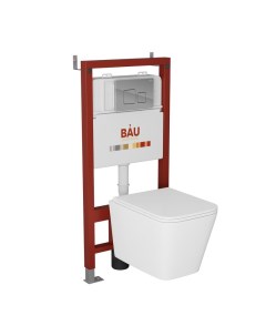 Комплект BAU 6 в 1 инсталляция BAU PRO унитаз Bau Stil Hurricane3 сиденье клавиша BAU Bauedge