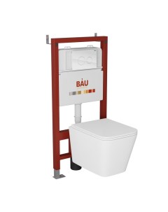 Комплект BAU 6 в 1 инсталляция BAU PRO унитаз Bau Stil Hurricane3 сиденье клавиша BAU Bauedge