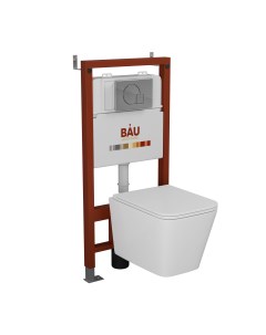 Комплект BAU 6 в 1 инсталляция BAU PRO унитаз Bau Stil Hurricane3 сиденье Bauedge