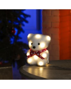 Новогодний светильник Медвежонок в бабочке 4843984 белый теплый Luazon lighting