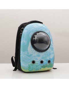 Рюкзак для переноски животных с окном для обзора голубой пластик 32 х 25 х 42 см Пижон