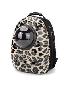 Рюкзак переноска для животных с иллюминатором леопардовый пластик ПВХ 31х23х45 см Egp