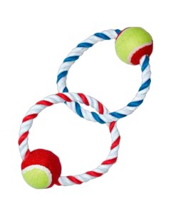 Игрушка для собак Buddy апорт веревочный кольца с мячами 34см Nobrand