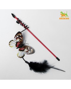 Дразнилка Бабочка с перьями микс цветов Пижон