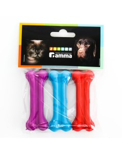 Набор игрушек для собак Кость литая 1 каучук микс цветов 3 шт по 7 5 см Gamma