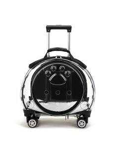 Рюкзак чемодан для животных на колесиках прозрачный пластик и акрил 44х28х40 см Egp
