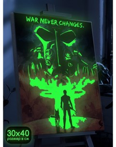 Картина по номерам со светящейся краской игры Fallout 1116 В 30x40 Бруталити