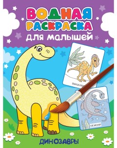Водная раскраска для малышей Динозавры 12 страниц Проф-пресс