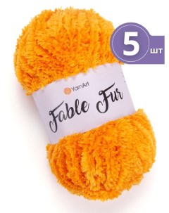 Пряжа для вязания Fable Fur Фейбл Фур 5 мотков цвет 985 желток меховая Yarnart