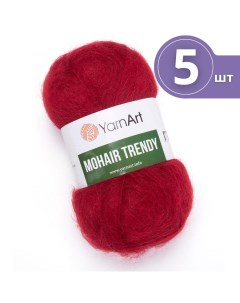Пряжа для вязания Mohair Trendy ЯрнАрт Мохер Тренди 5 мотков 141 красный Yarnart
