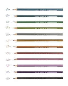 Набор цветных карандашей металлик с блестками KEYROAD 12 цветов 1a