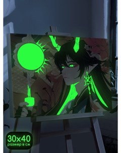 Картина по номерам со светящейся краской игра Honkai star rail 1015 Г 30x40 Бруталити