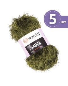 Пряжа для вязания Samba ЯрнАрт Самба 5 мотков 530 зеленый болотный травка Yarnart