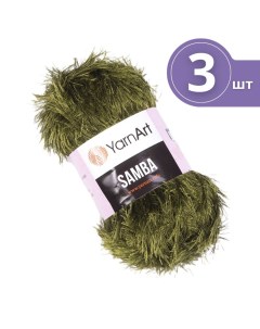 Пряжа для вязания Samba ЯрнАрт Самба 3 мотка 530 зеленый болотный травка Yarnart