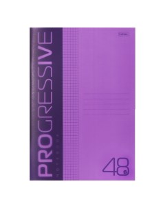 Тетрадь A4 48 листов в клетку PROGRESSIVE пластиковая обложка блок 65 г м2 фиолетова Hatber