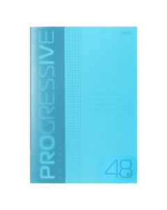 Тетрадь A4 48 листов в клетку PROGRESSIVE пластиковая обложка блок 65 г м2 бирюзовая Hatber