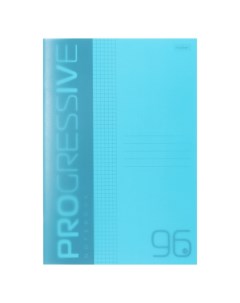 Тетрадь A4 96 листов в клетку PROGRESSIVE пластиковая обложка блок 65 г м2 бирюзовая Hatber