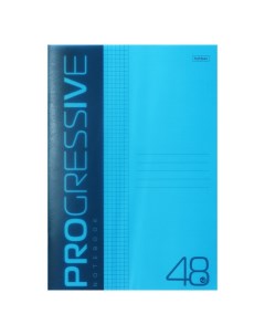 Тетрадь A4 48 листов в клетку PROGRESSIVE пластиковая обложка блок 65 г м2 синяя Hatber