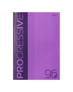 Тетрадь A4 96 листов в клетку PROGRESSIVE пластиковая обложка блок 65 г м2 фиолетова Hatber