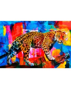 Алмазная мозаика Радужный леопард 30х40 см Рыжий кот