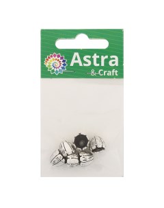 Шапочка для бусин 4AR276 10мм серебро 6шт упак Astra&craft