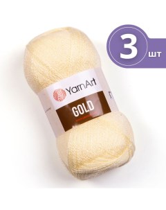 Пряжа для вязания Gold ЯрнАрт Голд 3 мотка 9383 молочный с люрексом Yarnart