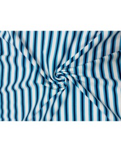 Ткань Кашкорсе с лайкрой полоска бело голубая 10 004 отрез 120 x 100 см Nobrand