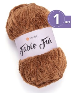 Пряжа для вязания Fable Fur Фейбл Фур 1 моток цвет 970 горчица меховая Yarnart