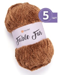 Пряжа для вязания Fable Fur Фейбл Фур 5 мотков цвет 970 горчица меховая Yarnart