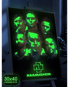 Картина по номерам со светящейся краской музыка Rammstein 1124 В 30x40 Бруталити