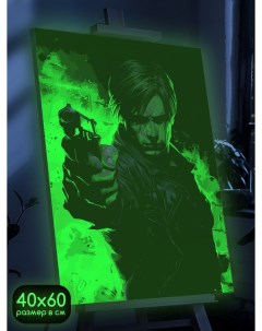 Картина по номерам со светящейся краской игра Resident Evil 1519 В 60x40 Бруталити