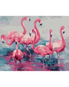 Картина по номерам S111 Розовые фламинго Марсель Сингатуллин 40х50 см Cristyle