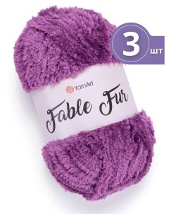 Пряжа для вязания Fable Fur Фейбл Фур 3 мотка цвет 979 темно розовый меховая Yarnart