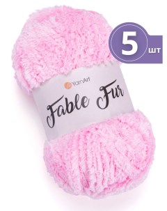 Пряжа для вязания Fable Fur Фейбл Фур 5 мотков цвет 977 розовый меховая Yarnart