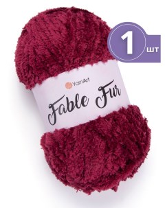 Пряжа для вязания Fable Fur Фейбл Фур 1 моток цвет 981 вишня меховая Yarnart