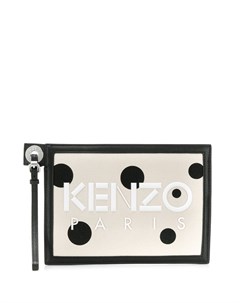 Kenzo клатч с контрастным логотипом нейтральные цвета Kenzo