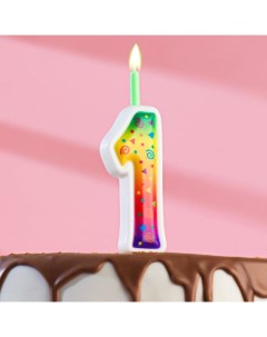Свеча для торта Цветное пламя 12 3 см цифра 1 Омский свечной
