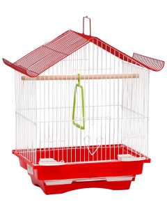 Клетка для птиц укомплектованная 30 х 23 х 39 см красная Nobrand
