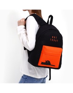 Рюкзак школьный молодежный отдел на молнии наружный карман цвет черный оранжевый Nazamok