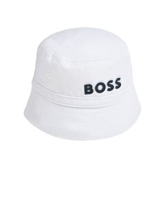 Панама с черным логотипом белая Boss