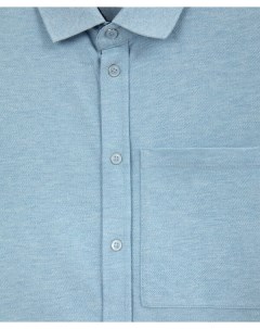 Рубашка с длинным рукавом из пике с застежкой на кнопки голубая для мальчика Gulliver