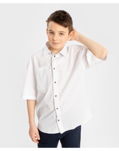 Сорочка оверсайз с коротким рукавом белая Button blue