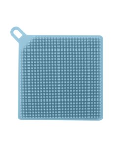 Губка для мытья посуды силиконовая Clean Series голубой квадрат Gipfel
