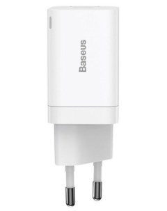 Зарядное устройство сетевое CCSUPP E02 Super Si Pro Quick Charger USB C USB A 30W White Baseus