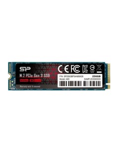 Накопитель SSD M 2 2280 SP256GBP34A80M28 P34A80 256GB PCI E x4 NVMe 3200 3000MB s 3D TLC NAND MTBF 2 Silicon power