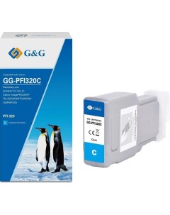 Картридж струйный GG PFI320C PFI 320C голубой 300мл для Canon imagePROGRAF TM 200 200MFP 205 300 300 G&g