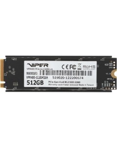 SSD накопитель Viper VPR400 VPR400 512GM28H 512ГБ M 2 2280 PCIe 4 0 x4 NVMe M 2 Patriòt