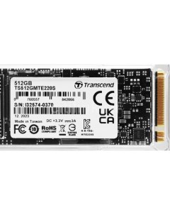SSD накопитель TS512GMTE220S 512ГБ M 2 2280 PCIe 3 0 x4 NVMe M 2 Transcend